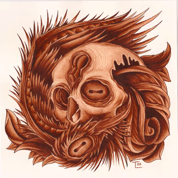Skull Rose and Wing