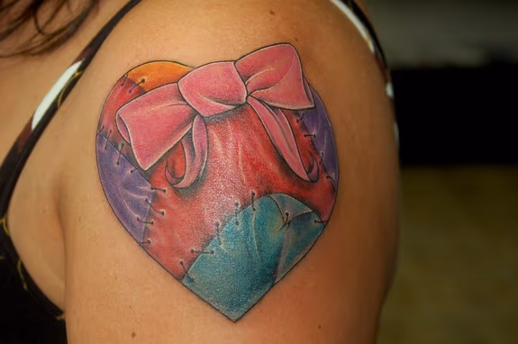 Stitched up Heart Tattoo