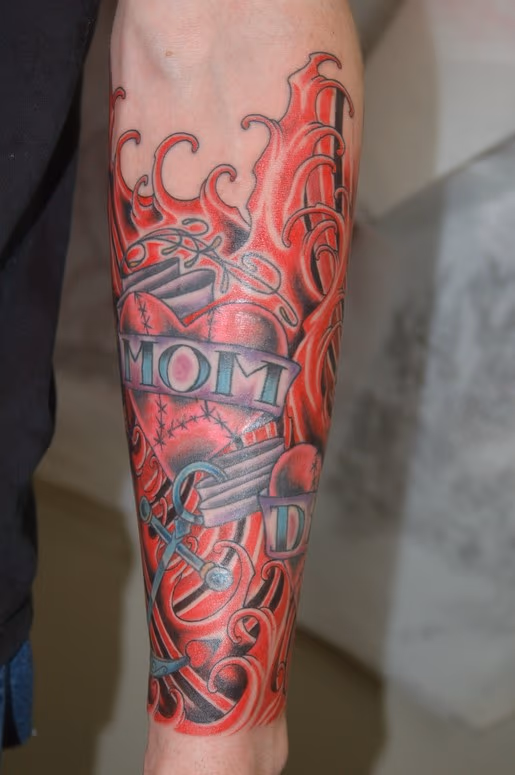 Mom heart in blood water
