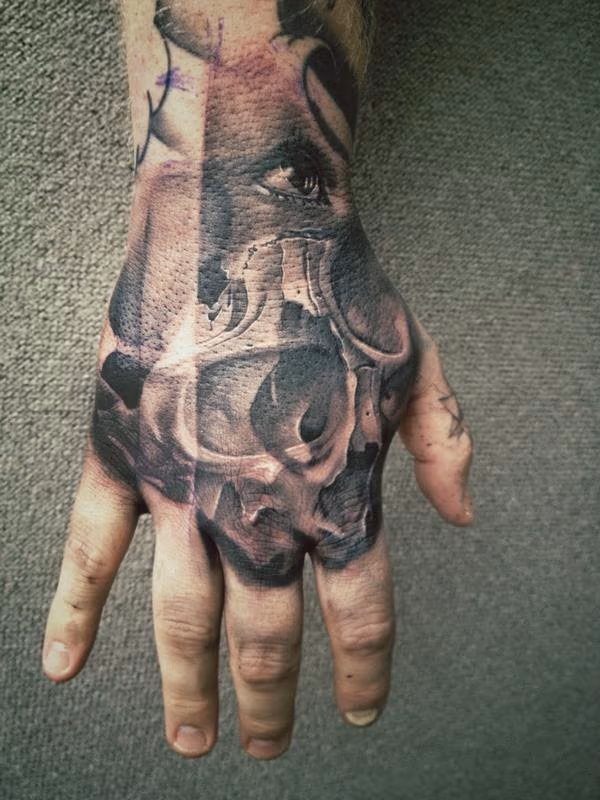 skull hand eye