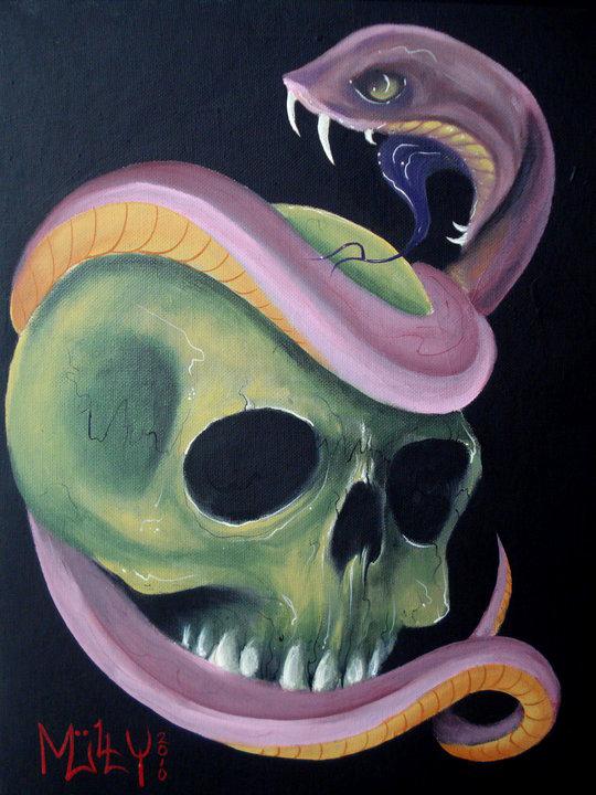 Skull & Snake painting