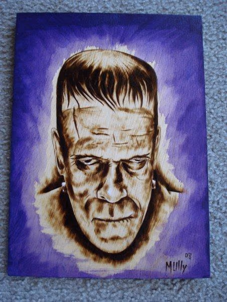 Frankenstein woodburning