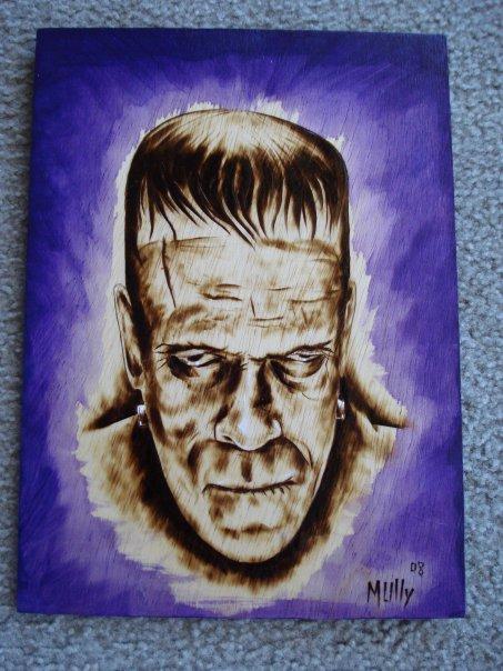 Frankenstein woodburning