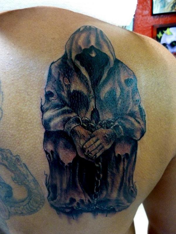 hooded figure