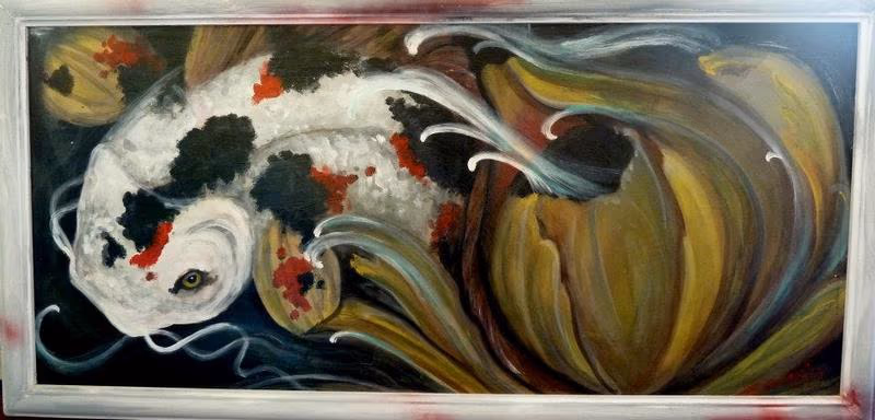 KOi flower painting