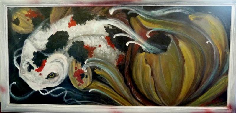 KOi flower painting