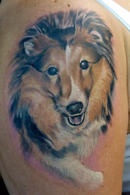 Dog portrait tattoo