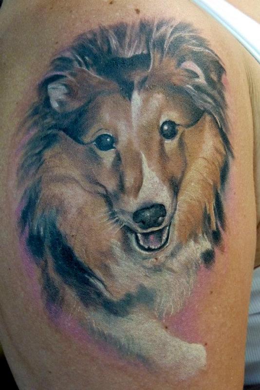 Dog portrait tattoo