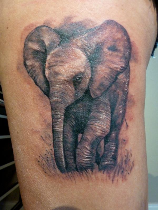 Baby elephant tattoo