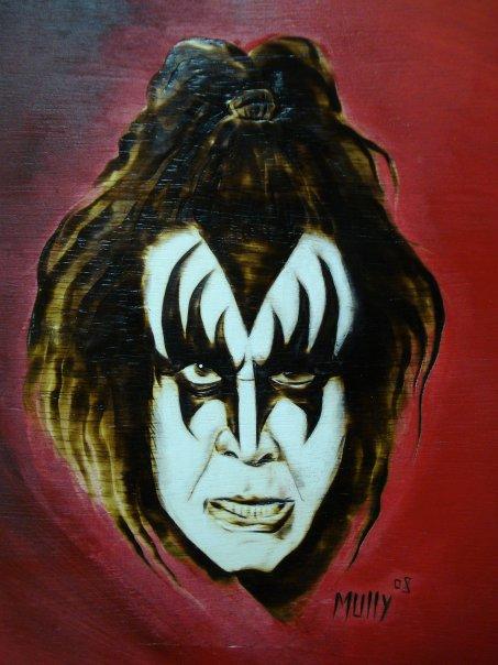 Gene Simmons woodburning