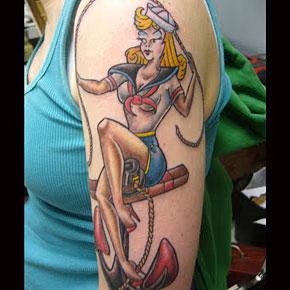 Traditional Sailor Girl Tattoo