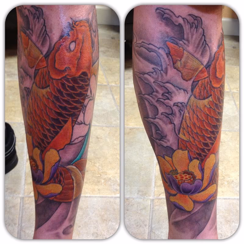 Koi on calf