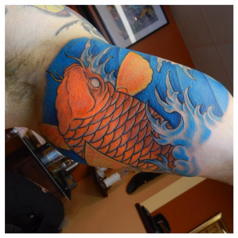 Koi under arm