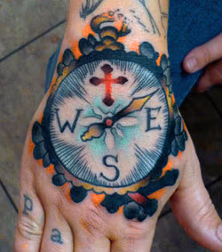 Compass Hand Tattoo