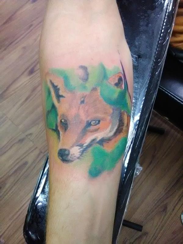Fox on forearm