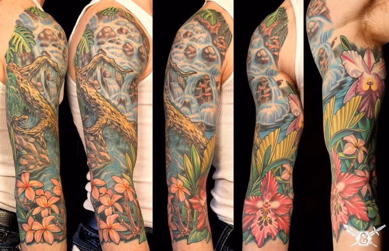 Waterfall/ flowers