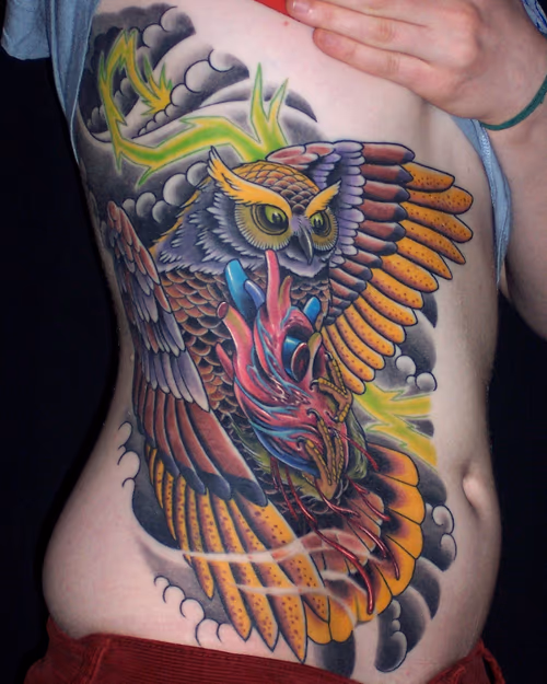Owl Clutching Heart