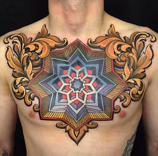 Geometric Mandala on Chest
