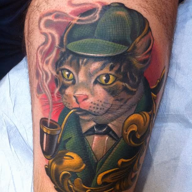 Sherlock Cat Tattoo