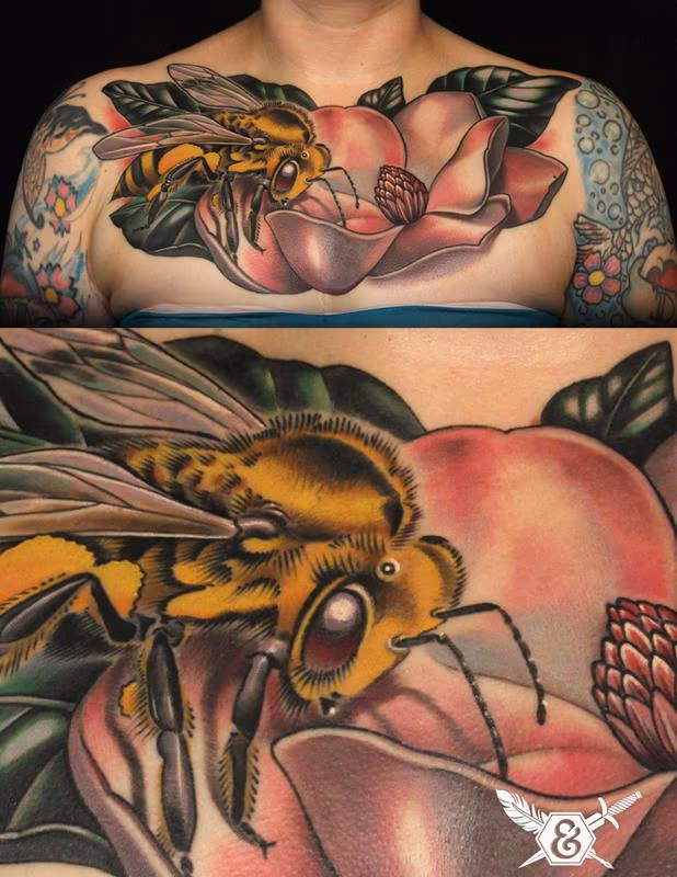 Magnolia and bee