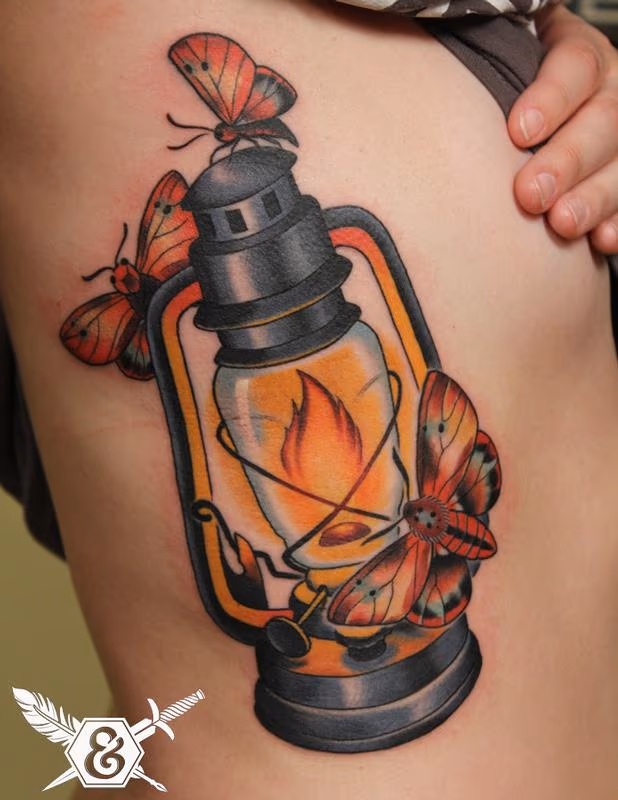 Lantern and moths