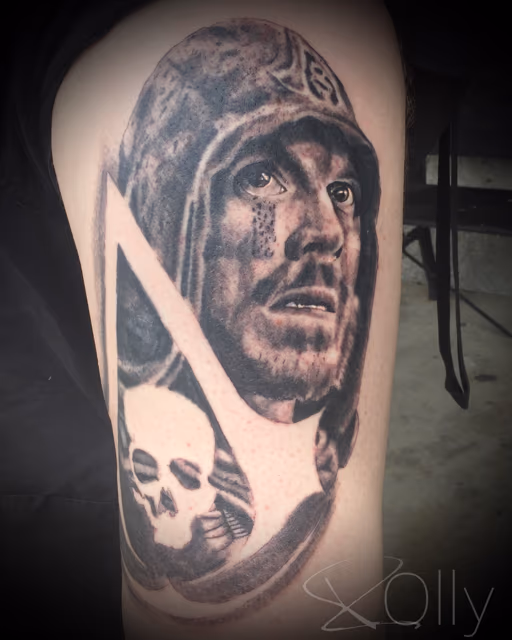 Black and Gray Portrait Tattoo