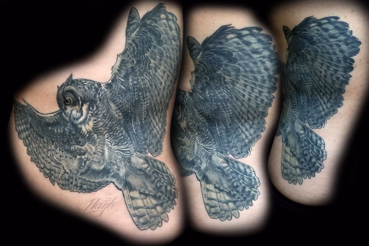 Great Horned Owl Tattoo by Haylo