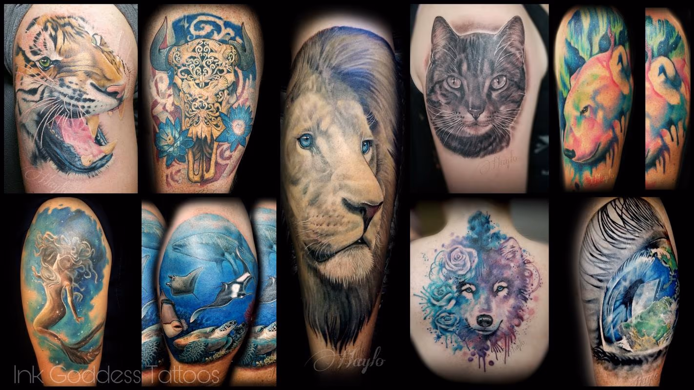 Watercolor and photo realism tattoos by Haylo