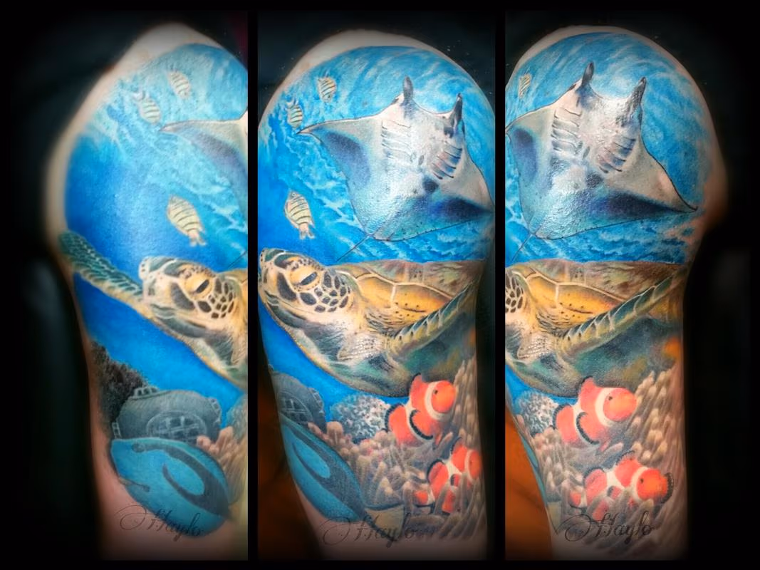 Underwater ocean tattoo