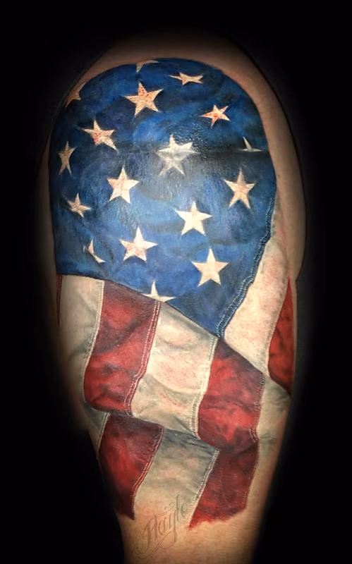 Realistic American Flag