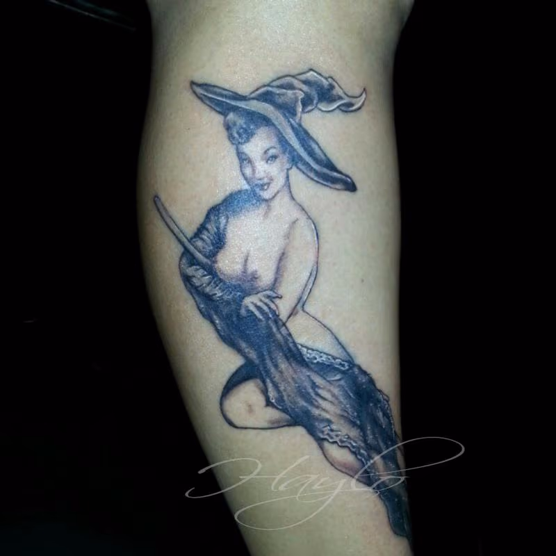 Vintage Witch Pin Up