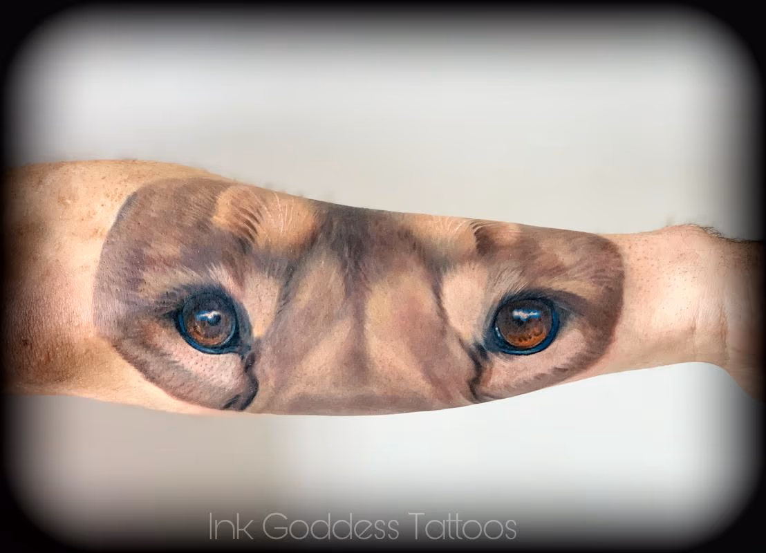 Lion Face Tattoo by Haylo