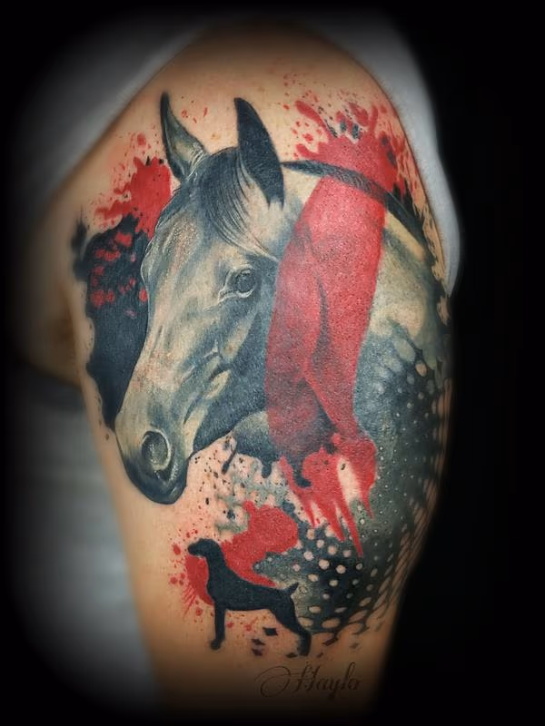 Trash Polka Inspired Horse half sleeve cover up
