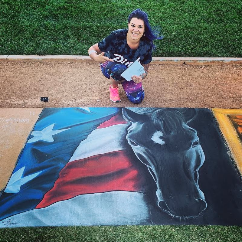 Patriotic Friesian Horse and American Flag