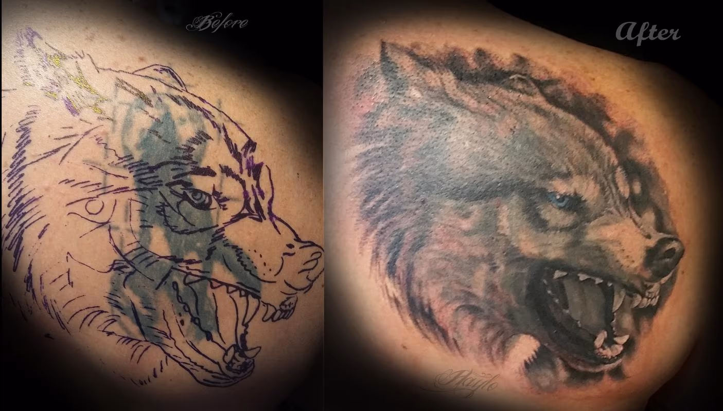 Realistic Wolf cover up