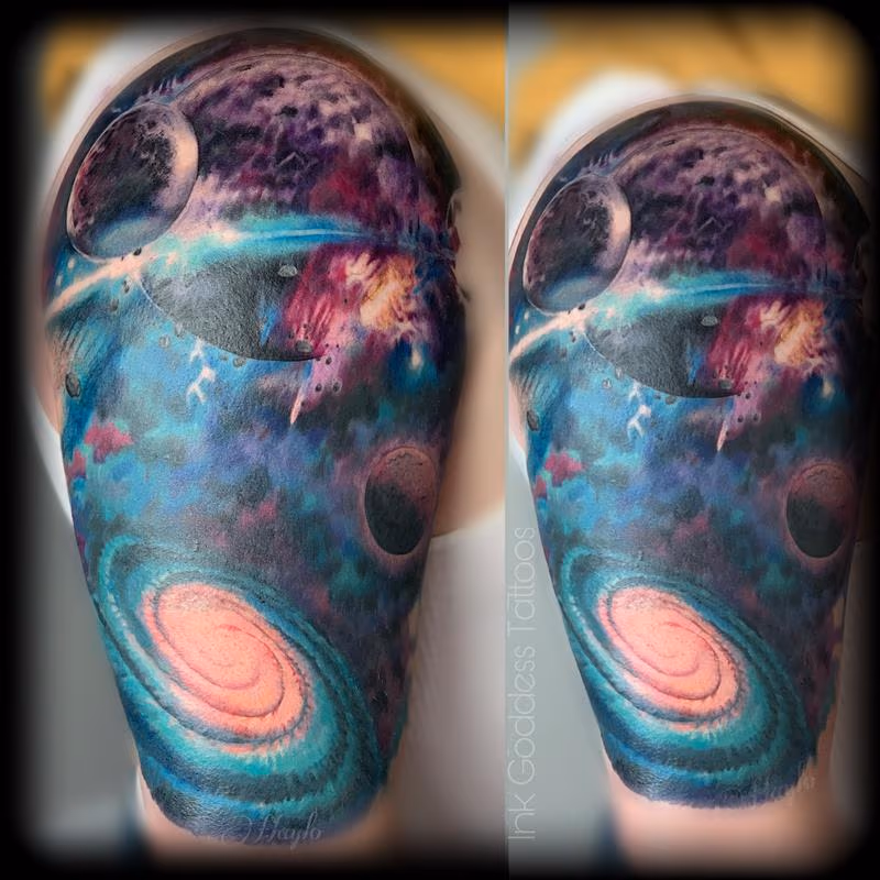 Galaxy Cover up Tattoo by Haylo