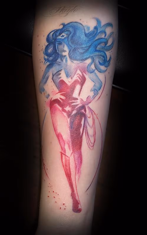 Watercolor style Wonder Woman
