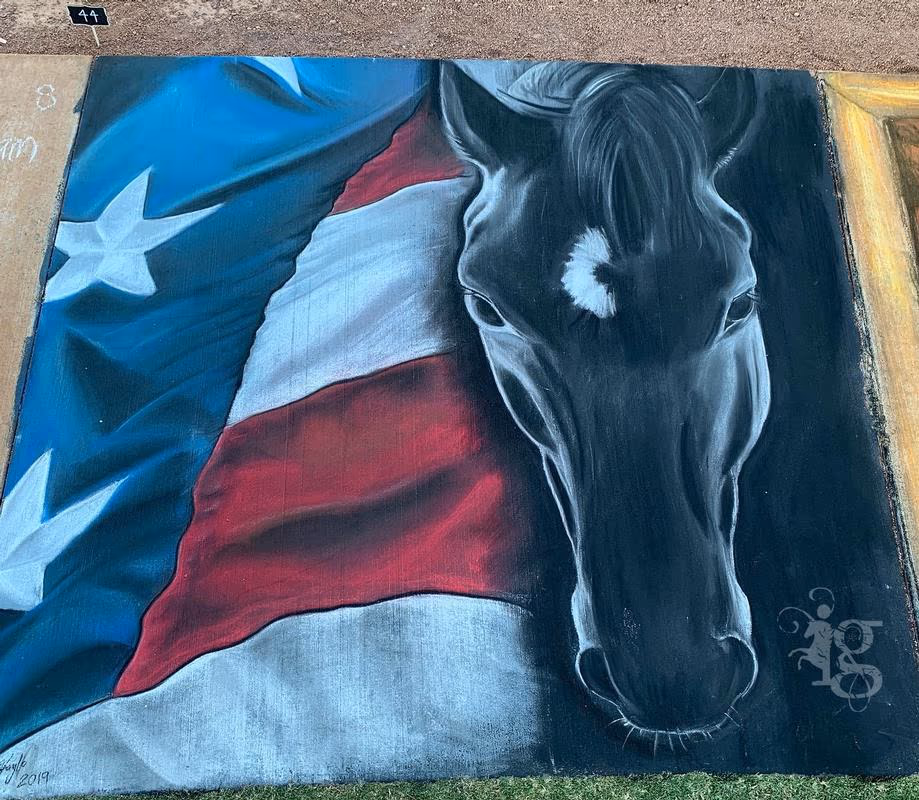 Friesian Horse Side Walk Chalk Comp art by Haylo