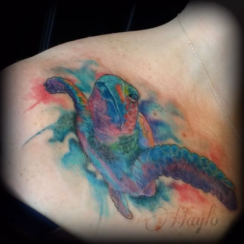 Watercolor Sea Turtle cover up by Haylo