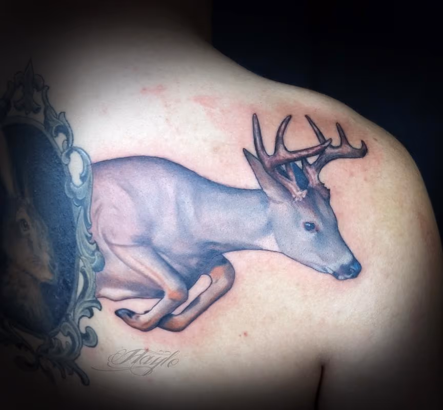 Custom Leaping White Tail Deer