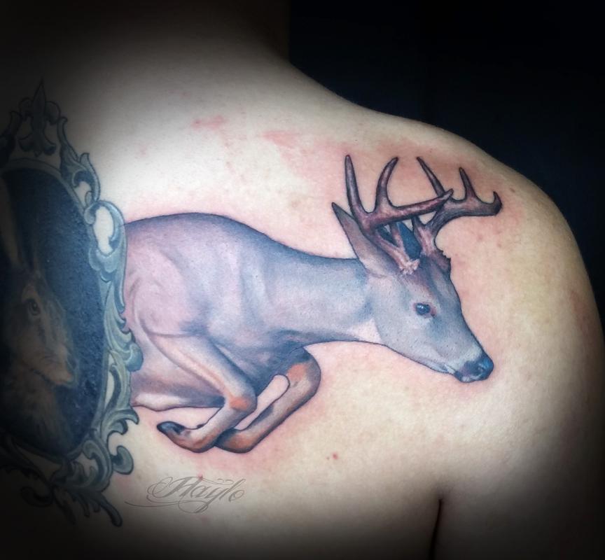 Custom Leaping White Tail Deer
