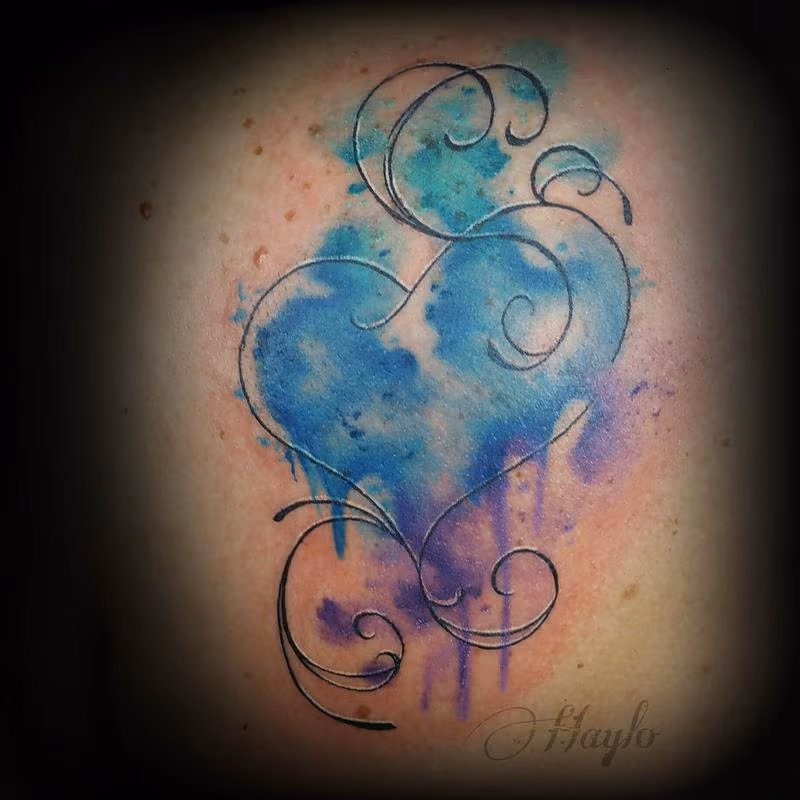 Custom watercolor style heart