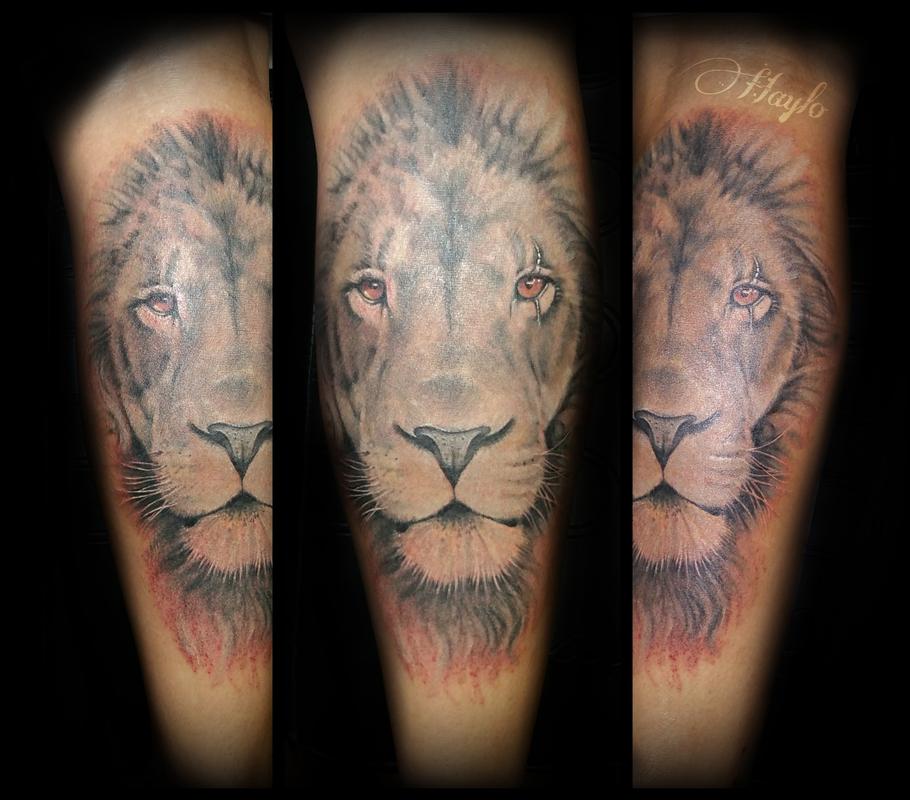 Lion with fire eyes