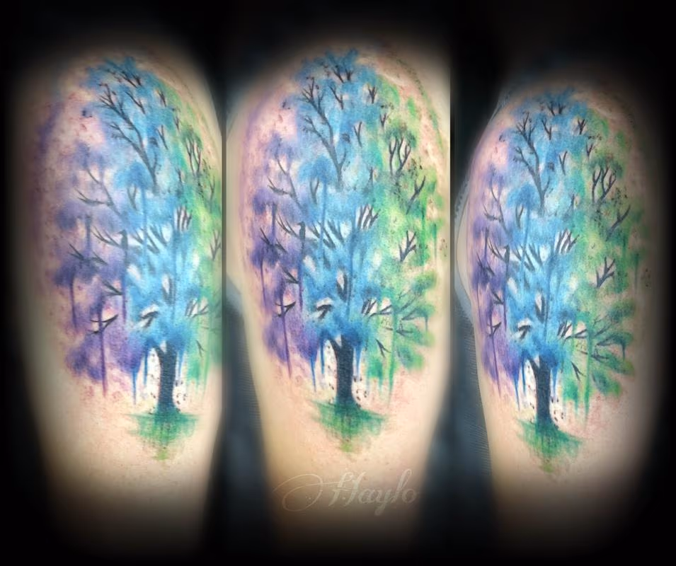 Custom watercolor style tree