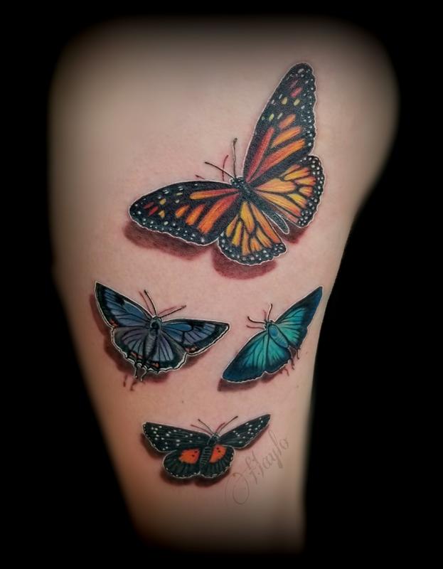 3D butterfly tattoo