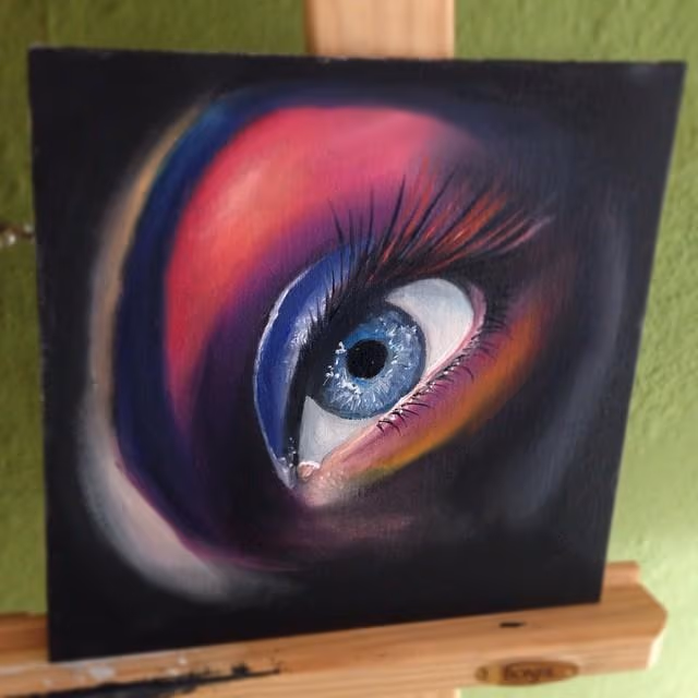 Eye in color, oil on canvas