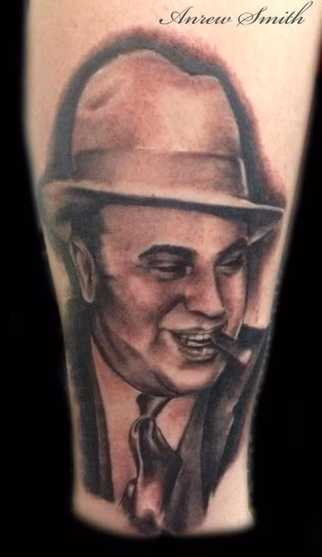 Black and Grey Portrait Tattoo