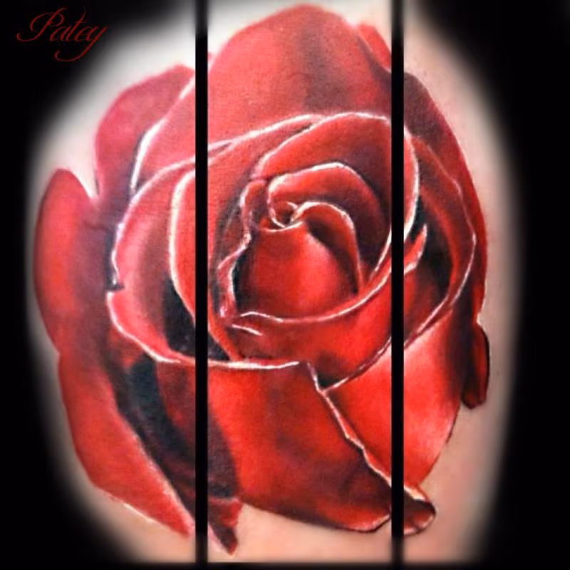 Realistic Rose Tattoo