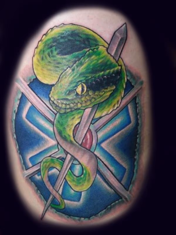 Snake and needle for firefighter EMT