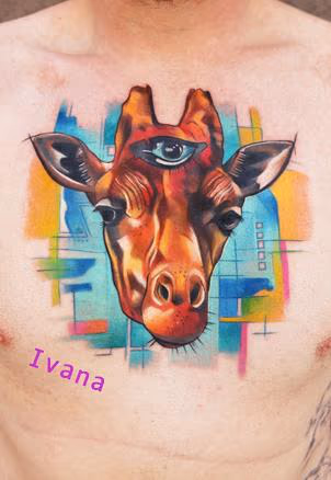 Giraffe Head with third eye